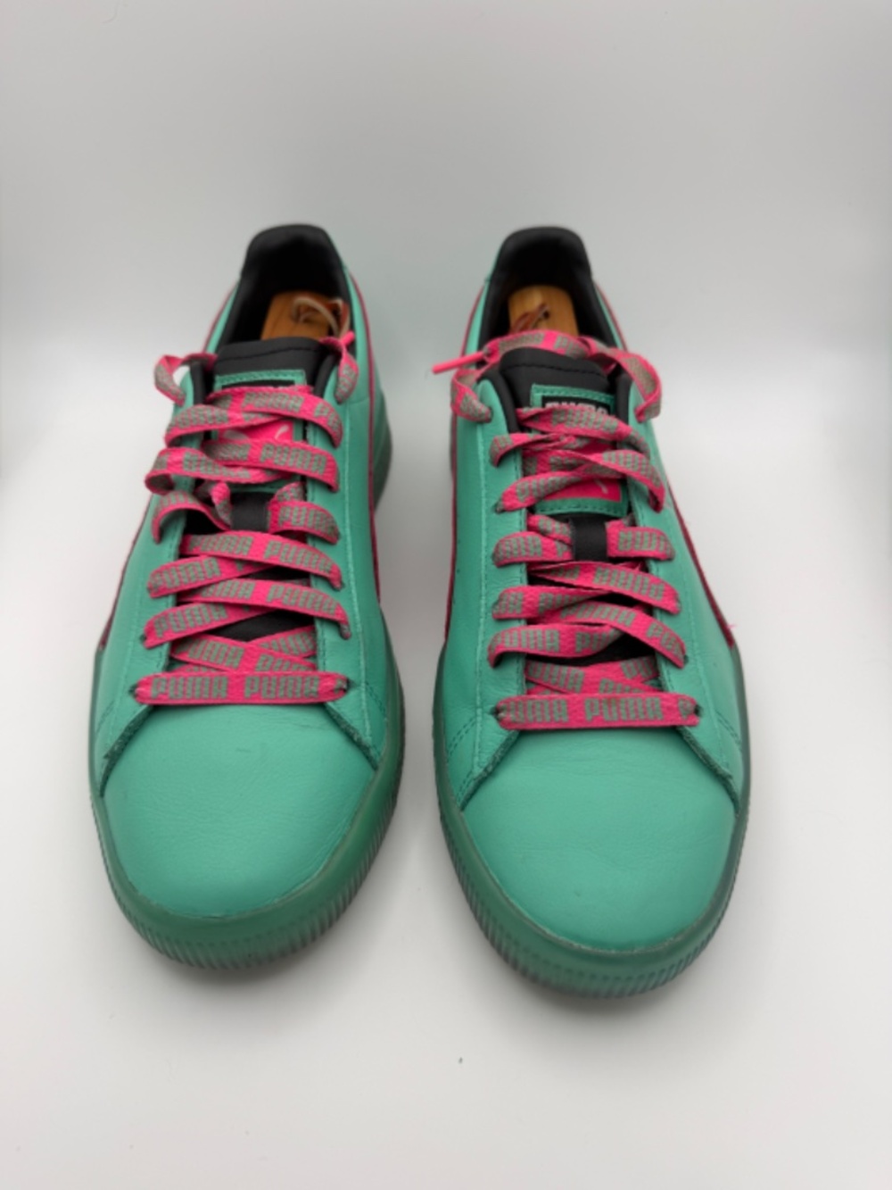 Puma Clyde 1973 South Beach Miami 36854201 Teal & Hot Pink Sneakers 80s Retro - Picture 3 of 10